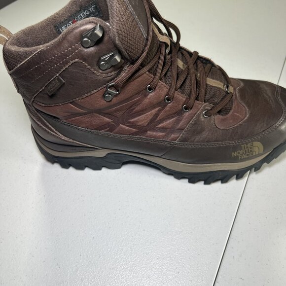 The North Face Mens Winter Mid Waterproof Brown Hiking Boots Heat Seeker Size 11
